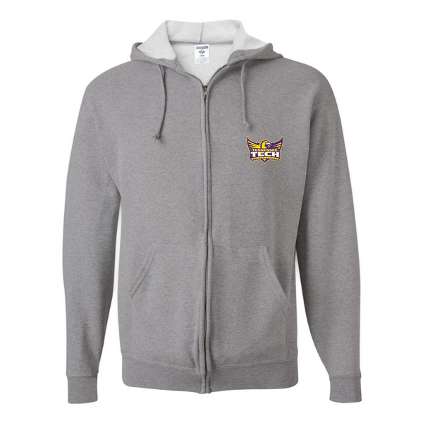 Men's Tennessee Tech Golden Eagles JERZEES NuBlend Full-Zip Hooded Sweatshirt