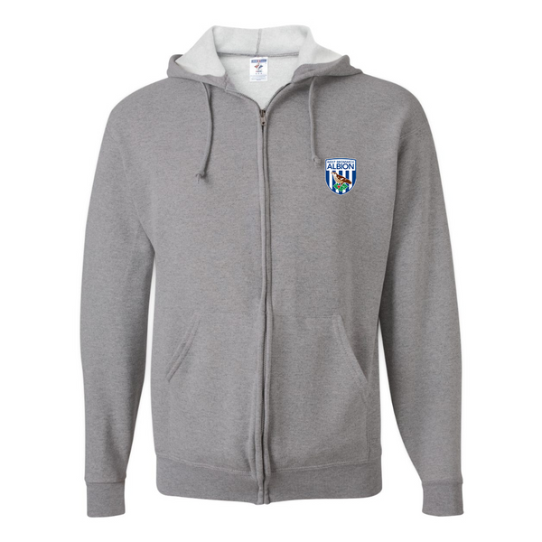 Men's West Bromwich Albion SoccerJERZEES NuBlend Full-Zip Hooded Sweatshirt