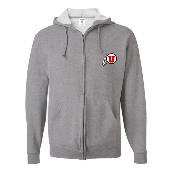 Men's Utah Utes JERZEES NuBlend Full-Zip Hooded Sweatshirt