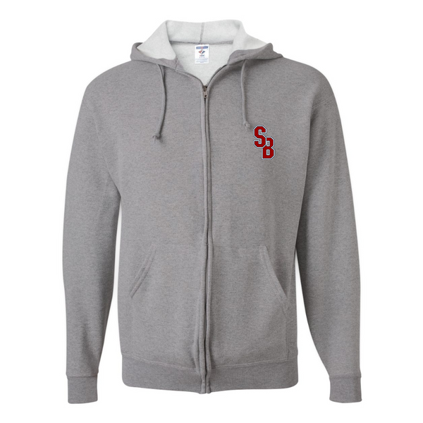 Men's Stony Brook Seawolves JERZEES NuBlend Full-Zip Hooded Sweatshirt