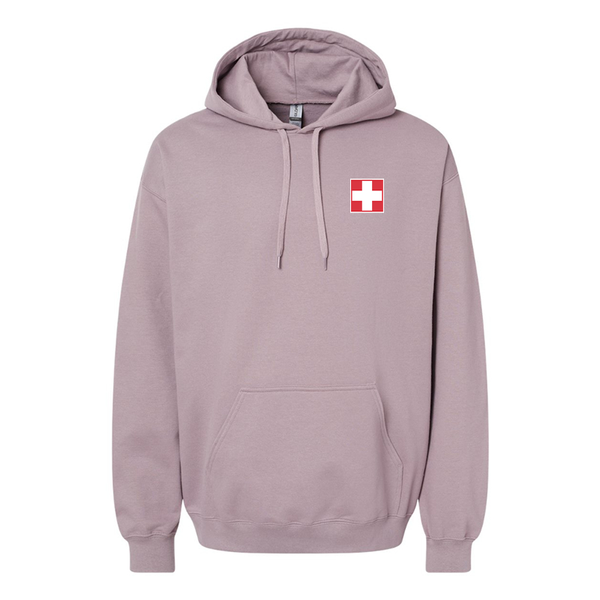 Men's  Switzerland National Football Soccer Team  Softstyle Midweight Hooded Sweatshirt