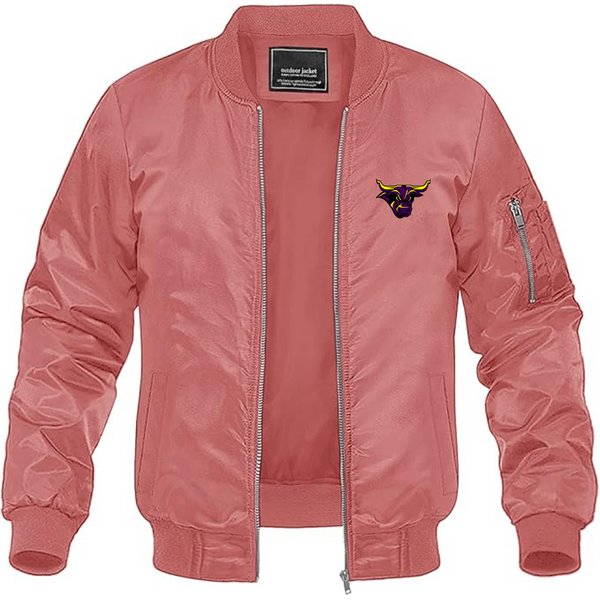 Men's  Minnesota State Mavericks Logo Lightweight Bomber Jacket Windbreaker Softshell Varsity Jacket Coat