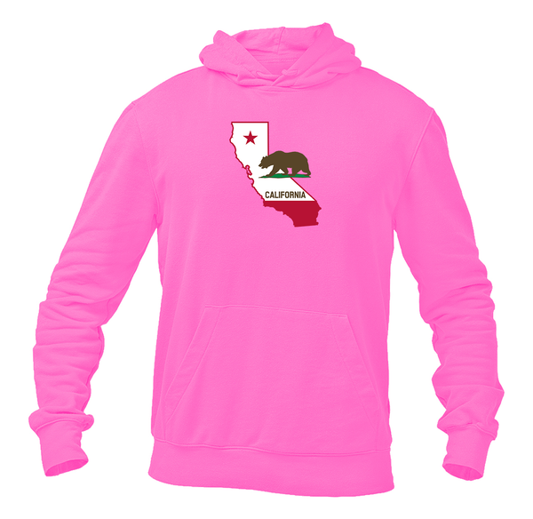 Men's California Bear Map Softstyle Midweight Hooded Sweatshirt