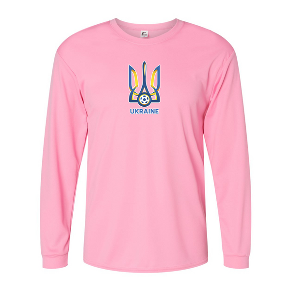 Men's Ukraine National Football Soccer Team Performance Long Sleeve T-Shirt