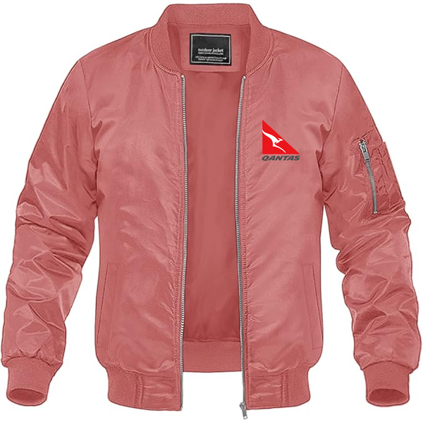 Men's Qantas Lightweight Bomber Jacket Windbreaker Softshell Varsity Jacket Coat