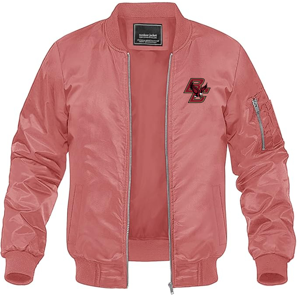 Men's Boston College Eagles  Lightweight Bomber Jacket Windbreaker Softshell Varsity Jacket Coat