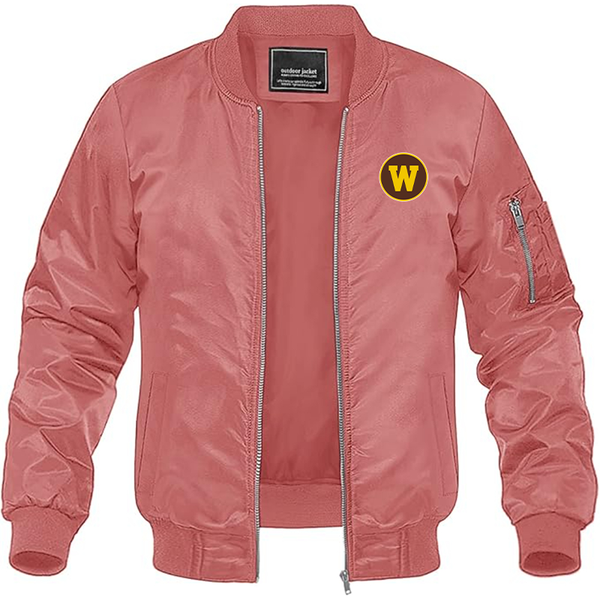 Men's  Western Michigan Broncos  Lightweight Bomber Jacket Windbreaker Softshell Varsity Jacket Coat