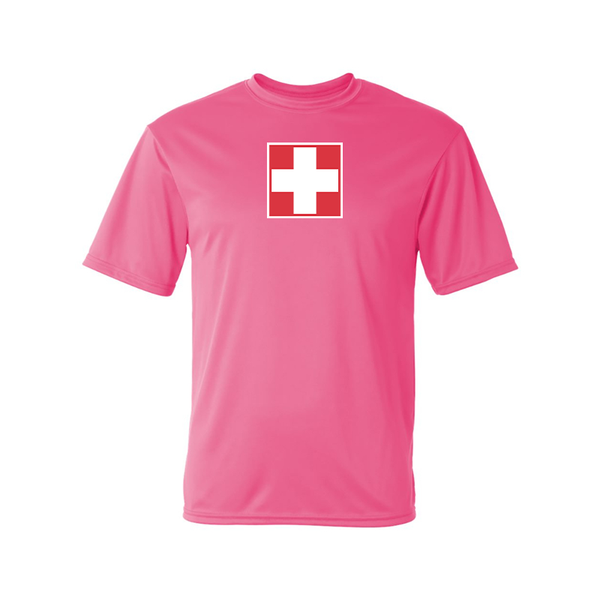 Men's Switzerland National Football Soccer Team Polyester T-Shirt