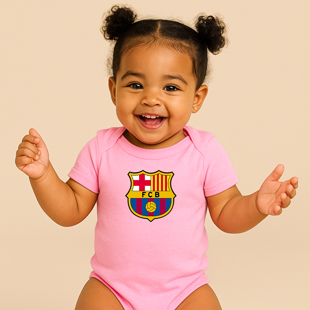 Baby F.C. Barcelona Soccer Romper Onesie