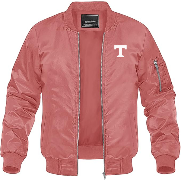 Men's Tennessee Volunteers Lightweight Bomber Jacket Windbreaker Softshell Varsity Jacket Coat