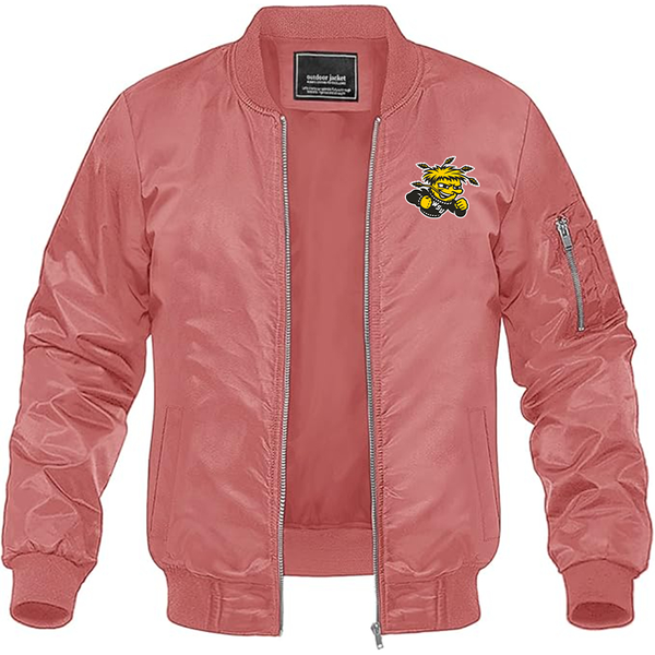 Men's Wichita State Shockers  Lightweight Bomber Jacket Windbreaker Softshell Varsity Jacket Coat
