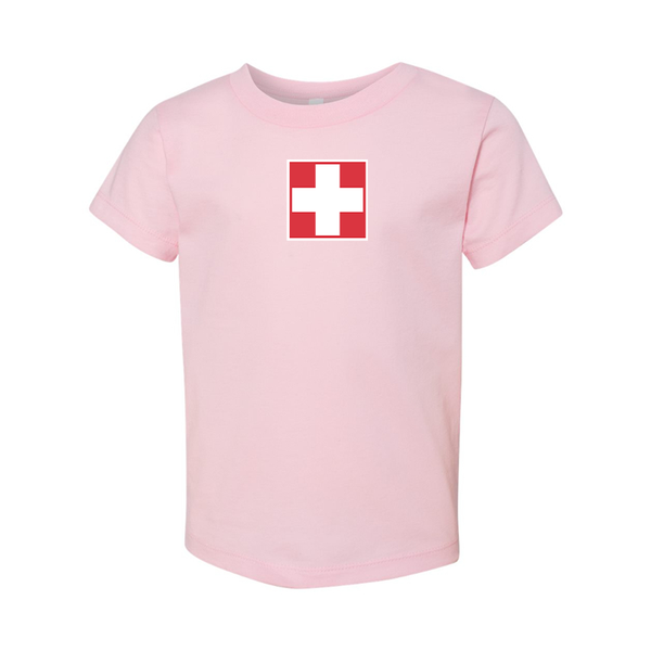 Switzerland National Football Soccer Team BELLA  CANVAS Toddler Jersey Tee