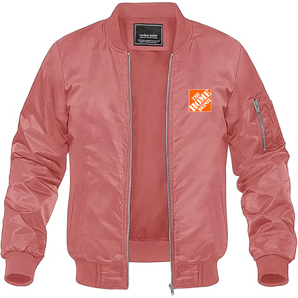 Men's The Home Depot Lightweight Bomber Jacket Windbreaker Softshell Varsity Jacket Coat