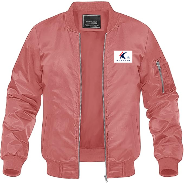Men's  K League  Logo Lightweight Bomber Jacket Windbreaker Softshell Varsity Jacket Coat