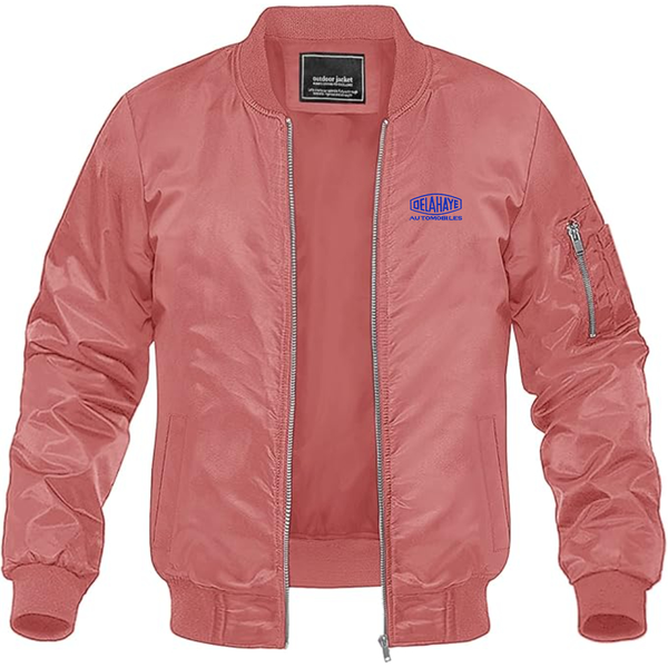 Men's Delahaye Logo Lightweight Bomber Jacket Windbreaker Softshell Varsity Jacket Coat