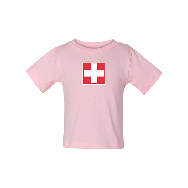 Switzerland National Football Soccer Team  BELLA CANVAS Infant Jersey Tee