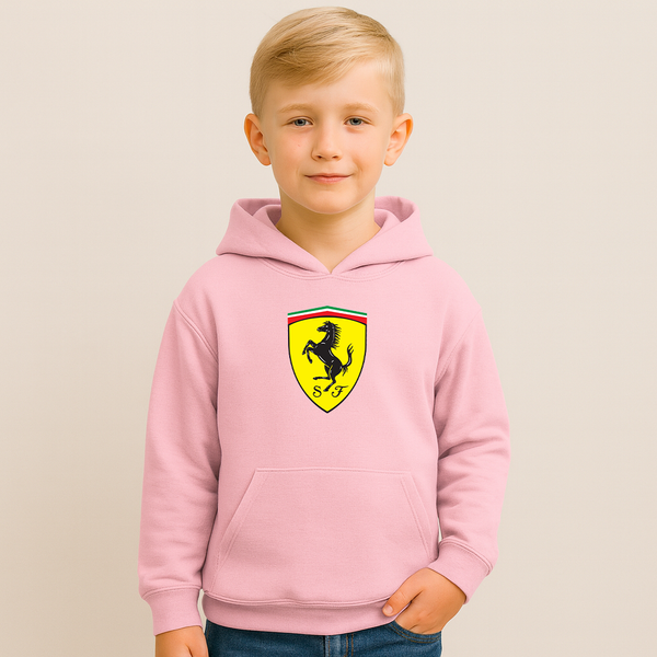Youth Kids Ferrari Motorsport Car Pullover Hoodie
