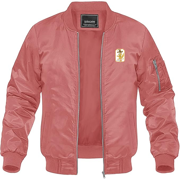 Men's Iso Logo Lightweight Bomber Jacket Windbreaker Softshell Varsity Jacket Coat