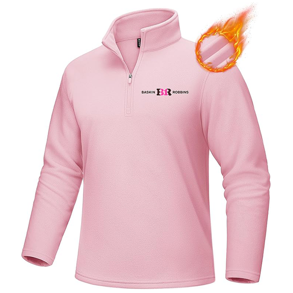 Men's Baskin-Rоbbins MAGCOMSEN Men_s Quarter-Zip Pullover Polar Fleece Sweatshirt Stand Collar Long Sleeve Shirt for Men Thermal Winter Fall