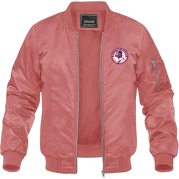 Men's Buffalo Bisons Logo Lightweight Bomber Jacket Windbreaker Softshell Varsity Jacket Coat