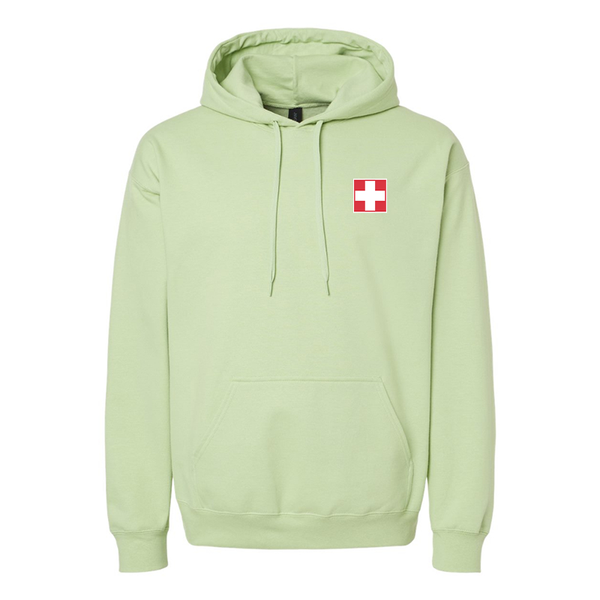Men's  Switzerland National Football Soccer Team  Softstyle Midweight Hooded Sweatshirt