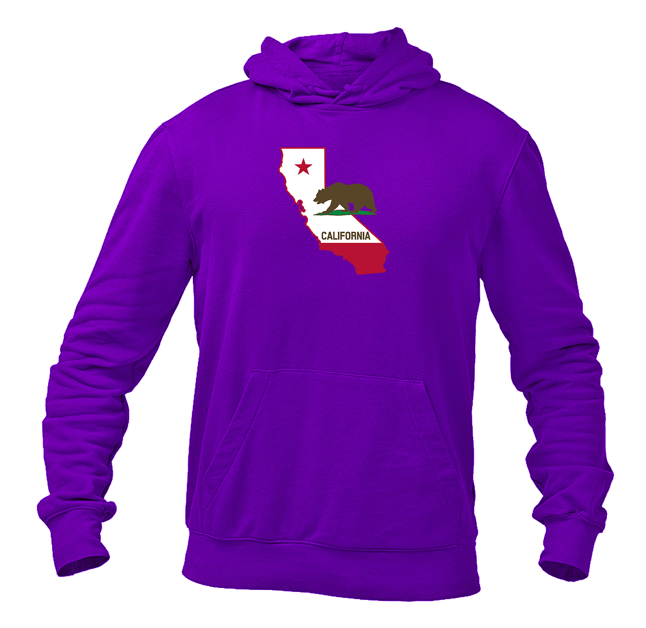 Men's California Bear Map Pullover Hoodie