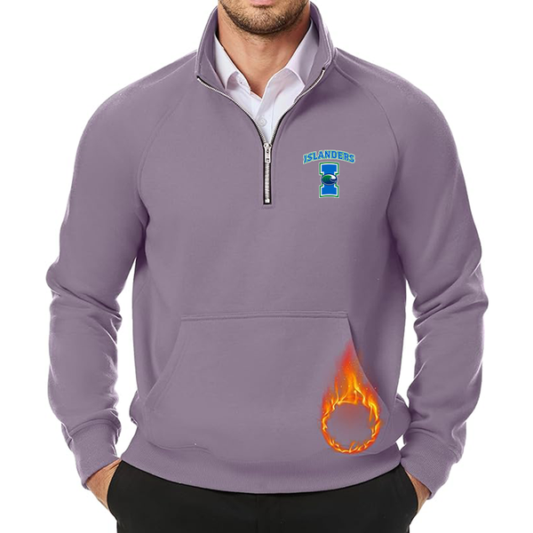 Men's Texas AM CC Islanders  JMIERR Quarter Zip Pullover Heavy Sweatshirts Warm Fleece Sweatshirt Polo Shirt with Pockets