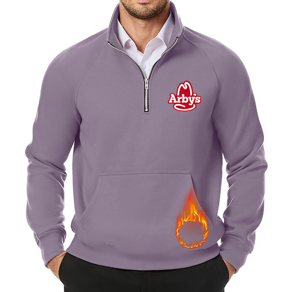 Men's Arbys JMIERR Quarter Zip Pullover Heavy Sweatshirts Warm Fleece Sweatshirt Polo Shirt with Pockets