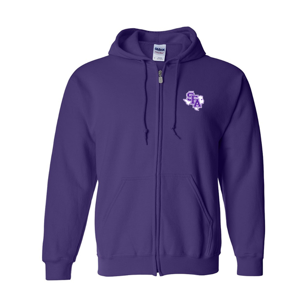 Men's Stephen F. Austin Lumberjacks  Gildan  Heavy Blend Full Zip Hooded Sweatshirt