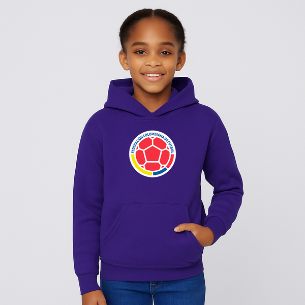 Youth Kids Colombia National Soccer Team Pullover Hoodie