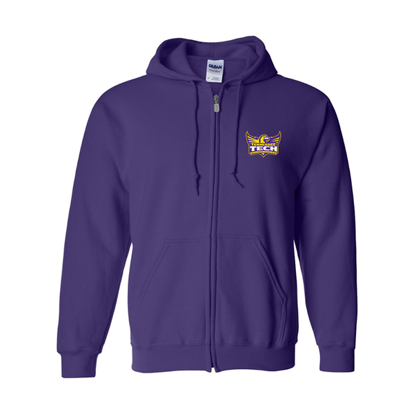 Men's Tennessee Tech Golden Eagles Gildan  Heavy Blend Full Zip Hooded Sweatshirt