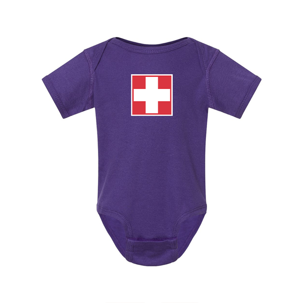 Switzerland National Football Soccer Team Rabbit Skins Infant Baby Rib Bodysuit