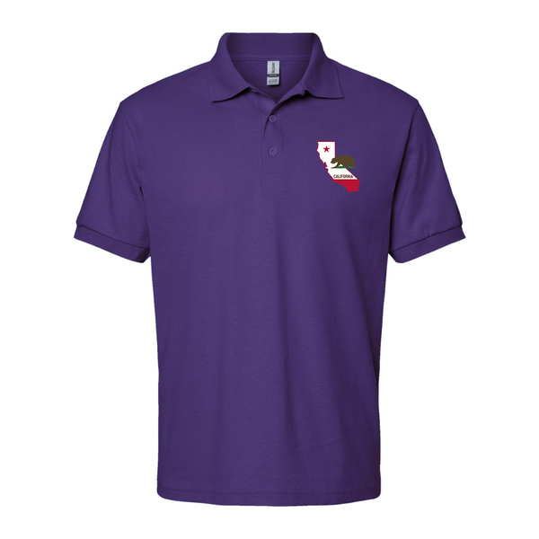 Men's California Bear Map Dry Blend Jersey Polo