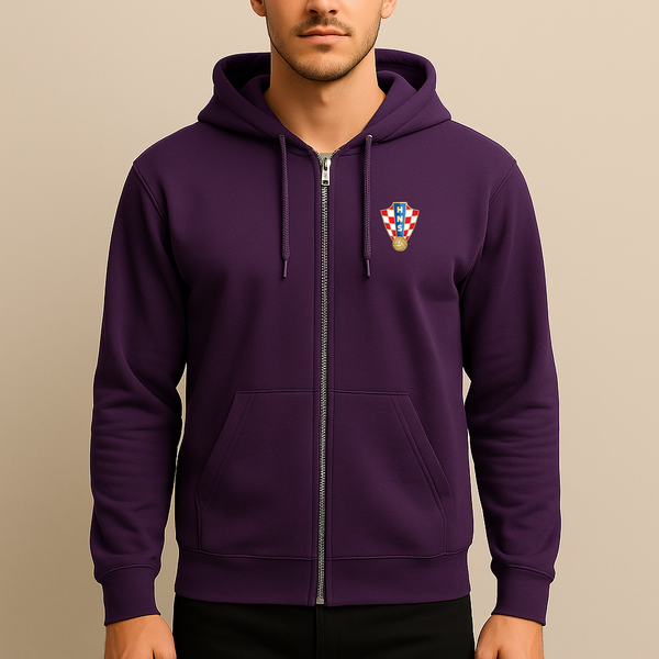 Men's Croatia National Soccer Team Zipper Hoodie