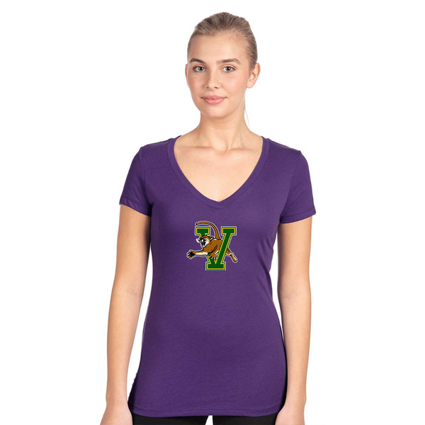 Women's  Vermont Catamounts  Next Level V-Neck T-Shirt