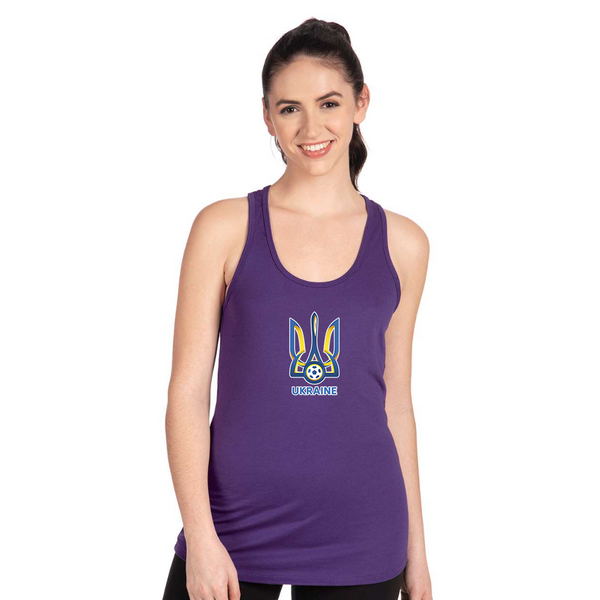 Women's Ukraine National Football Soccer Team Next Level Ideal Racerback Tank