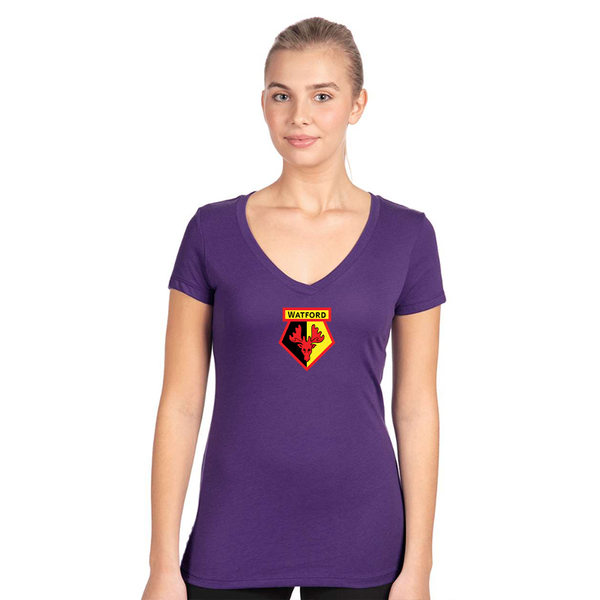 Women's  Watford Soccer  Next Level V-Neck T-Shirt