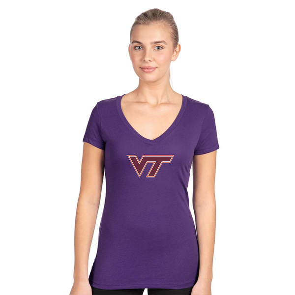 Women's Virginia Tech Hokies  Next Level V-Neck T-Shirt