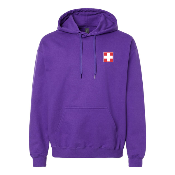 Men's  Switzerland National Football Soccer Team  Softstyle Midweight Hooded Sweatshirt