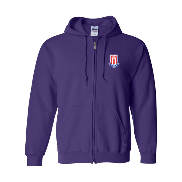 Men's Stoke City Soccer  Gildan  Heavy Blend Full Zip Hooded Sweatshirt