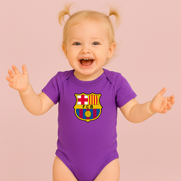 Baby F.C. Barcelona Soccer Romper Onesie