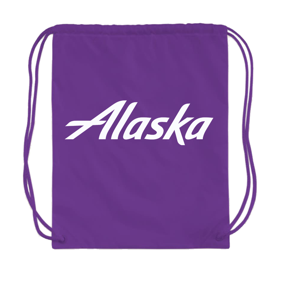 Alaska Airline Drawstring Bag