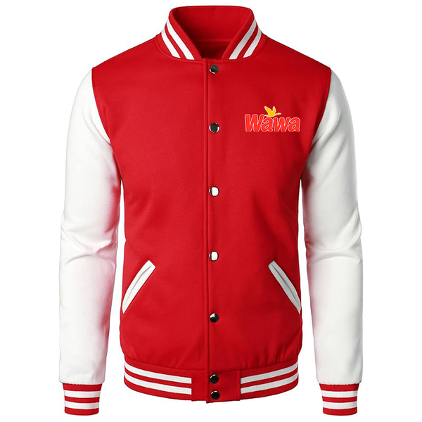 Men's  Wawa Gas Station Varsity Baseball Jacket Cotton Blend Letterman Jackets