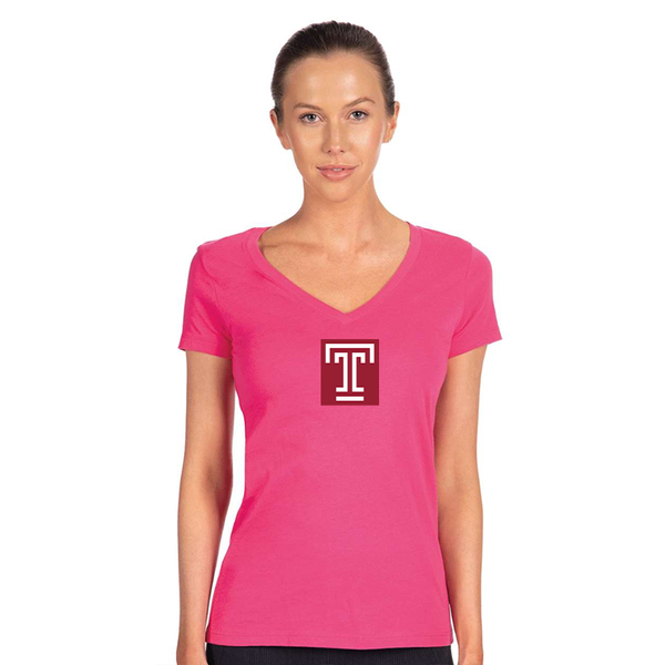Women's Temple Owls  Next Level V-Neck T-Shirt