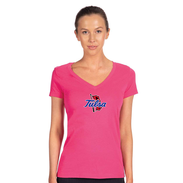 Women's Tulsa Golden Hurricane  Next Level V-Neck T-Shirt