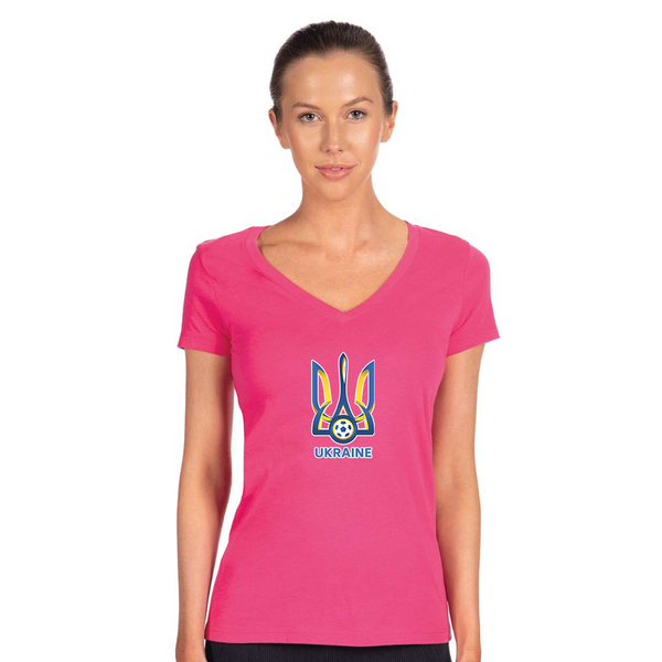 Women's Ukraine National Football Soccer Team  Next Level V-Neck T-Shirt
