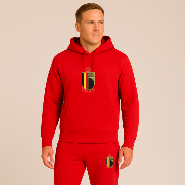 Men's Belgium National Soccer Team Logo Hoodie Joggers Set