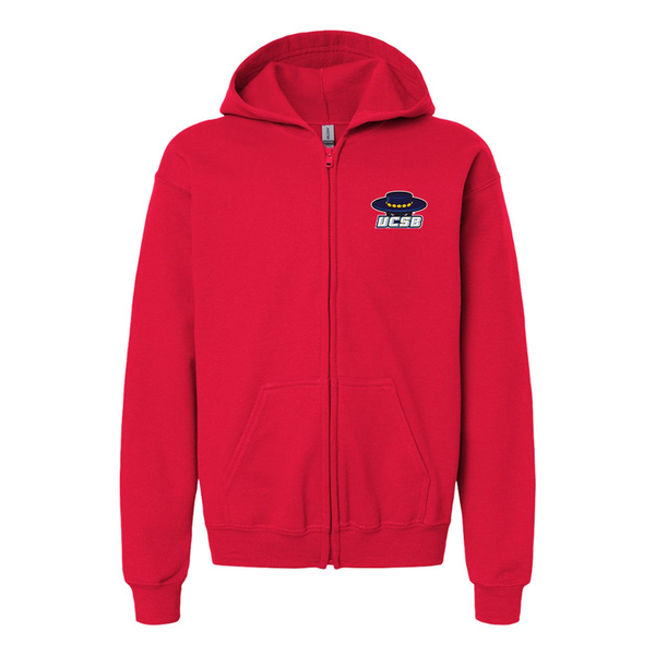 Gildan Heavy Blend Youth UCSB Gauchos Full Zip Hooded Sweatshirt