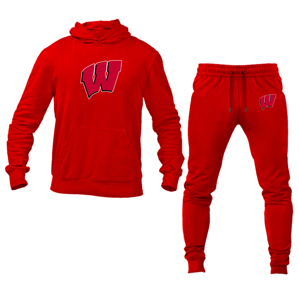 Men's  Wisconsin Badgers Hoodie Joggers Set