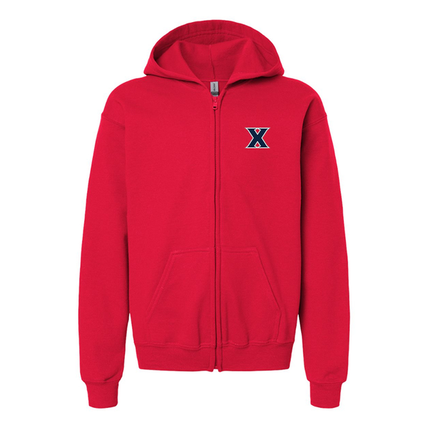 Gildan Heavy Blend Youth Xavier Musketeers Full Zip Hooded Sweatshirt